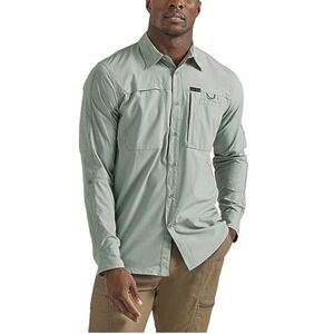 ATG by Wrangler Men's Long Sleeve Hike to Fish Utility Forest Green UPF30 3X NWT